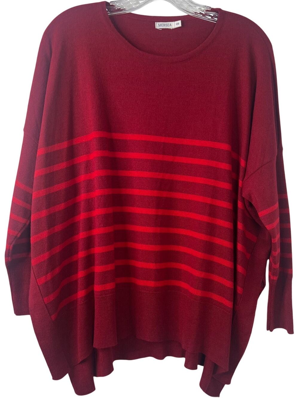Mersea Women's Amour Stripe Catalina Sweater Red Striped Heart Patches One Size